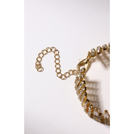 Bracelet with rhinestones "Illusion" drops, white color in gold-4