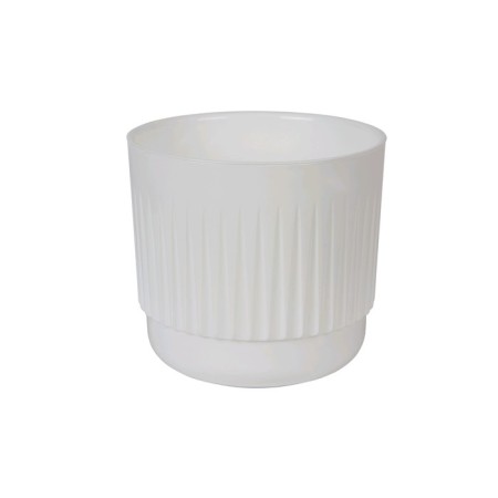 Plastic pot with the Betta tab, white color