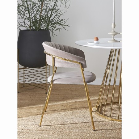 Stefany chair, 515 × 600 × 785 mm, velor, gray color-1