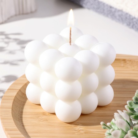 Figure candle "Cloud", 6x6 cm, white