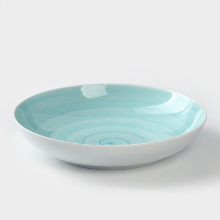 Deep porcelain plate Infinity, 700 ml, d = 20.5 cm, turquoise color-1