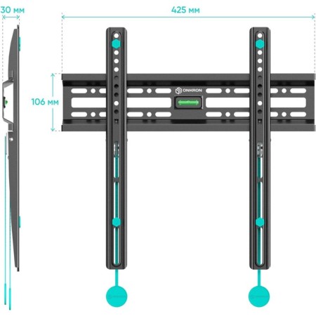 Black Black 32 "-65" Max.50kg, wall-mounted bracket-6