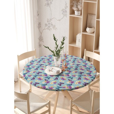 Tables on the table "Spring", round, oxford, elastic band, size 140x140 cm, diameter 105-120 cm-2