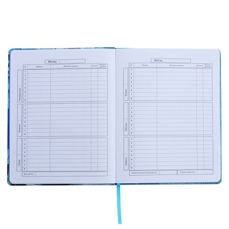 Universal Diary Grade 1-11, 48 sheets "jeans", a solid cover of artificial leather, lam-8