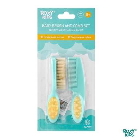 Children's brush with a comb, mint color-6