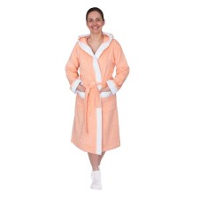 Women's bathrobe, size 52, white/peach, Makra
