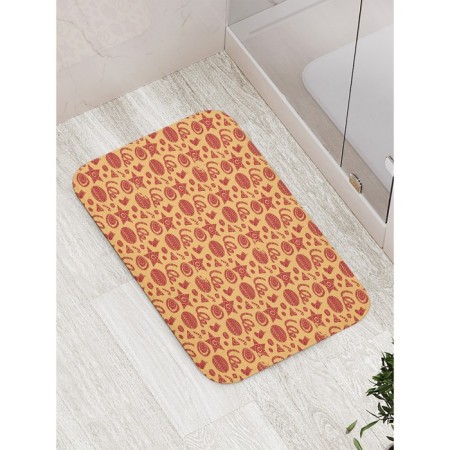 Bathroom mat “Folk jewelry”, anti -slip, size 52x77 cm