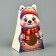 Folding box with the Northern Bear window, 9 x 14.7 x 6 cm, New Year
