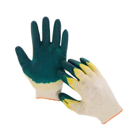 Garden gloves, x/b, knitting 13 class, size 9, double latex dousy, green