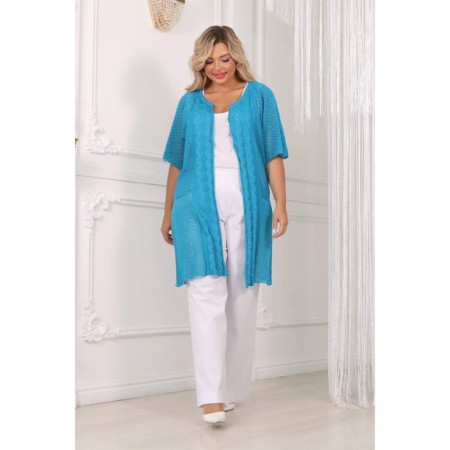 Cardigan female, size 60, blue color-7