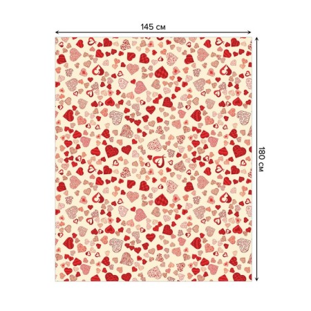The tablecloth “Various hearts”, rectangular, oxford, size 145x180 cm-1