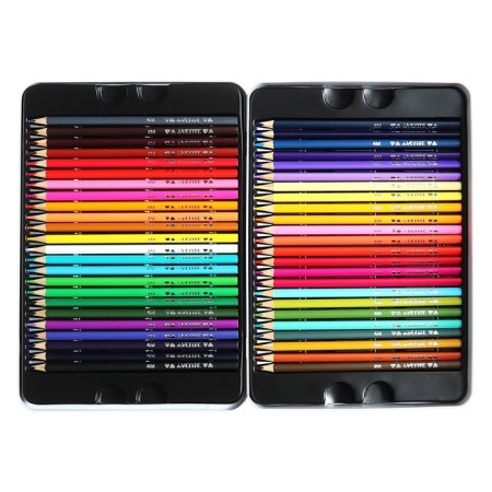 Pencils 48 colors, Devente Trio Mega Soft, three -sided case, 4m, 3 mm, metal gift box-6