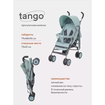 Stroller walking children's Rant Basic "Tango" RA351, folds on a cane, color Ocean Green