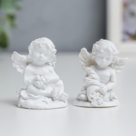 Polystone souvenir "Snowthrough angel with stars" mix 4x3x2.5 cm-1