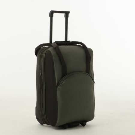 Small 37 L (S) suitcase with Sacvoyage bag, lightning department, extension, Khaki color-2