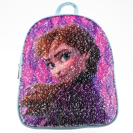 Baby backpack with bilateral sequins, 10 cm x 23 cm x 27 cm "Elsa and Anna", cold heart-3