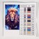 Diamond mosaic with a partial filling on the lion's subframe, 20 x 30 cm, with a garland