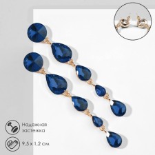 Hanging earrings with rhinestones 
