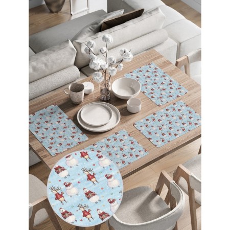 A set of napkins for setting the table “Once upon a time in the forest”, rectangular, rounded edges, size 30x46 cm, 4 pcs-1