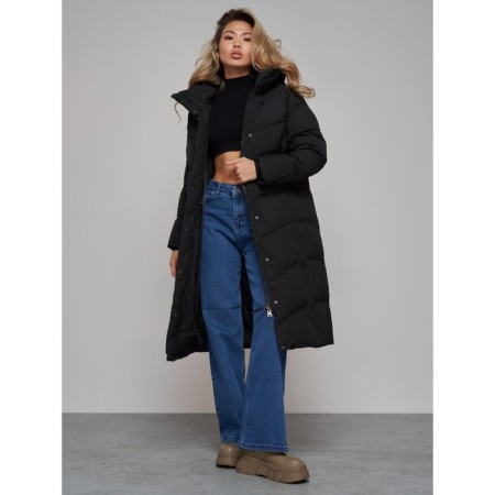 Coat insulated winter female, size 50, black color-13