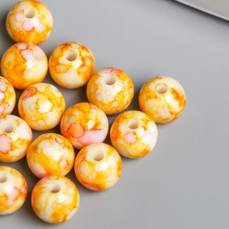 Beads for creativity plastic "Marble. Lemon" d = 1.2 cm set 20 grams