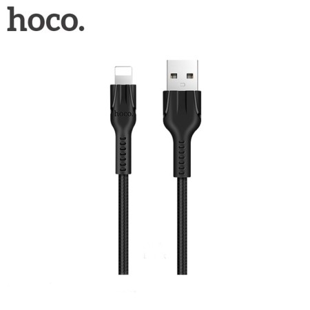 Hoco U31, Lightning cable - usb, 2.4 a, 1 m, nylon braid, black-1
