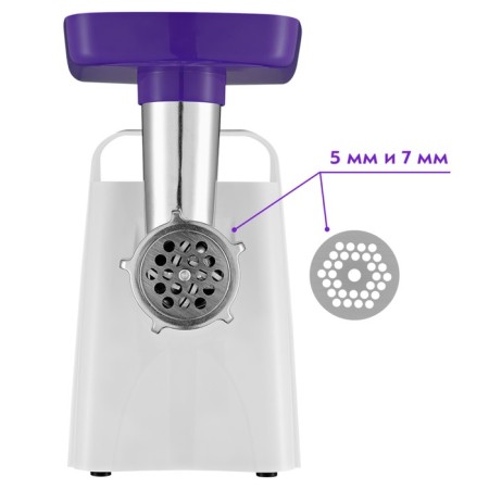 KitFort KT-2112-1, 1300 W meat grinder, 4 nozzles, cord 1 m, white and blue-3