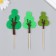 Decor for the creativity of the felt "Deciduous forest" set 3 pcs h = 6, 7.5, 9 cm