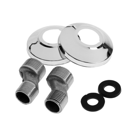 Bath mixer Zein Z2741, pour 30 cm, with a button, cartridge 35 mm, shower set, chrome-11