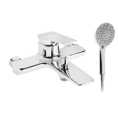 Bath mixer Zein Z3889, single -leaf, watering can 3 modes, hose, holder, chrome