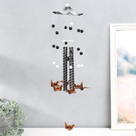 Wind Music Metal "Cranes" 4 tubes 7 birds 59 cm