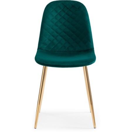 Stol on a metal frame DABL Metal/velor, gold/green 44x52x87 cm-1