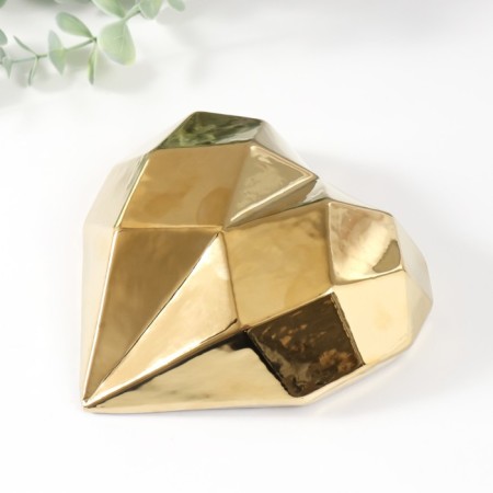 Souvenir Ceramics "Heart 3d Branch" Gold 15x15x5 cm-2