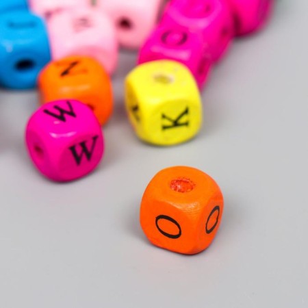 Beads for creativity tree "Alphabet on cubes" set of 30 pcs 1x1 cm-1