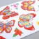 Interior paper sticker "Butterflies and flowers" with glitter 33x14.5 cm