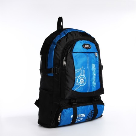 A backpack on a zipper with an increase, 55l, 5 external pockets, blue color-2