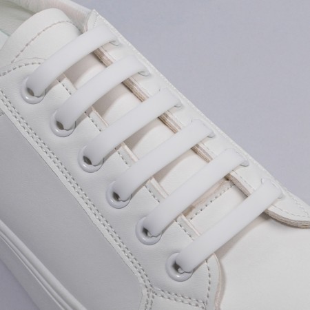 A set of shoes for shoes, 6 pcs, silicone, flat, 13 mm, 9 cm, white color-1