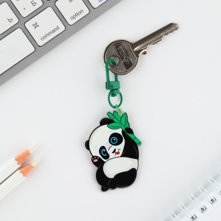 Acrylic keychain "Panda" with carbine, 5 x 3.8 cm-2