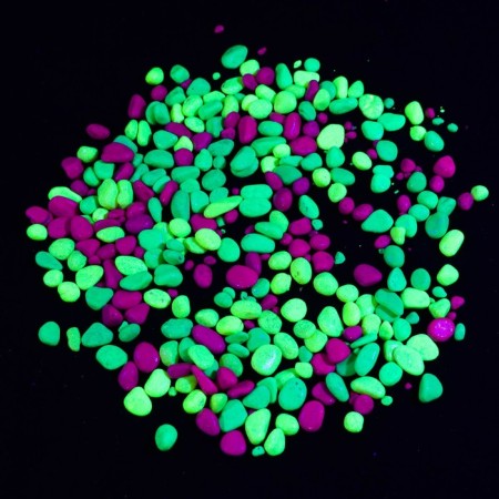 Decorative pebbles, fluorescent mix: lemon, green, purple, 350 g, fr. 5-10 mm-4