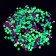 Decorative pebbles, fluorescent mix: lemon, green, purple, 350 g, fr. 5-10 mm