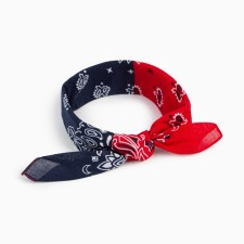 Women's scarf, red/blue color, size 53x53