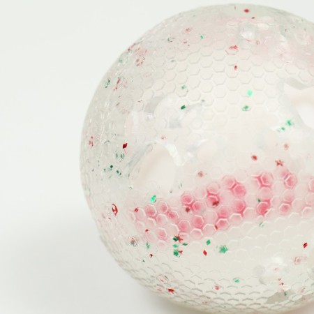 Dog toy "Baseball ball 2 in 1", tpr+vinyl, 7.5 cm, transparent/white-1