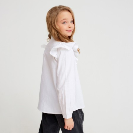 Blouse for girls minku color white, rr 122-3