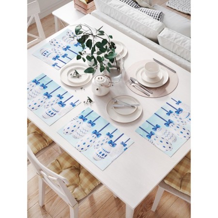 Set of napkins for setting the table "Festive eggs", rectangular, size 32x46 cm, 4 pcs