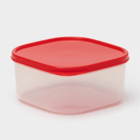 Container square shade, food, 700 ml, red color