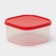 Container square shade, food, 700 ml, red color