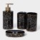 A set of accessories for the bathroom "Loft", 4 items (dispenser 250 ml, soap dish, 2 glasses), black color