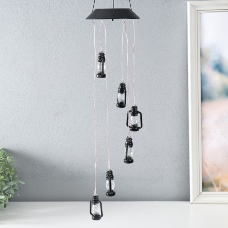 Wind music with illumination from the solar battery "Flashlight" 13x13x55 cm-1