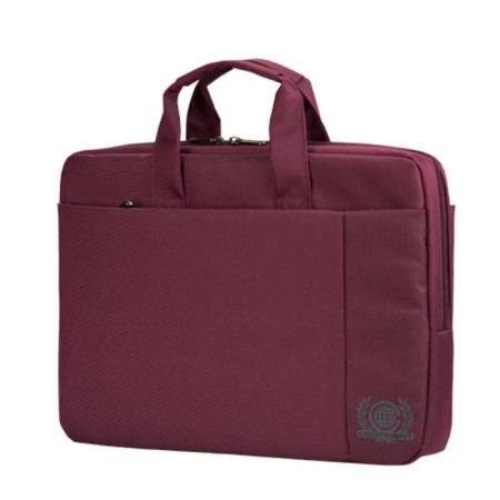 Business bag, lightning department, external pocket, burgundy color