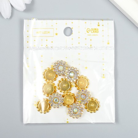 Decor for creativity Plastic "Flower-Solnz Purvator" set of 12 pcs 1.4x1.4 cm-3